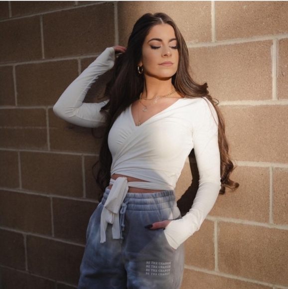 Dancer wrap top color cloud - Picture 1 of 2